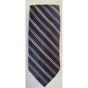 Brooks Brothers Makers & Merchants Silk Brown/Blue Striped Necktie Classic